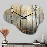 Birch Tree Dense Forest IV - Asymmetric Metal Wall Clock