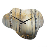 Birch Tree Dense Forest IV - Asymmetric Metal Wall Clock
