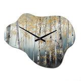 Birch Tree Dense Forest V - Asymmetric Metal Wall Clock