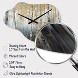 Birch Tree Dense Forest V - Asymmetric Metal Wall Clock