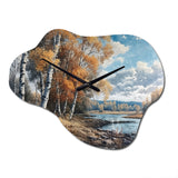 Forest And Pond Tranquility II - Asymmetric Metal Wall Clock