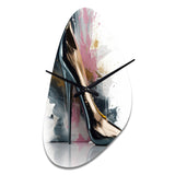 Pink High Heel Enchantment III - Asymmetric Metal Wall Clock