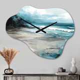 Coastal Waves IV - Asymmetric Metal Wall Clock