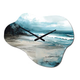 Coastal Waves IV - Asymmetric Metal Wall Clock