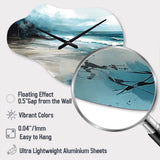 Coastal Waves IV - Asymmetric Metal Wall Clock