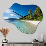 Ocean Blue Paradise - Asymmetric Metal Wall Clock