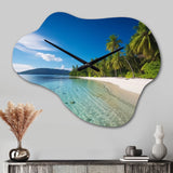 Ocean Blue Paradise - Asymmetric Metal Wall Clock