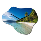 Ocean Blue Paradise - Asymmetric Metal Wall Clock