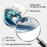 Ocean Wave Movement VI - Asymmetric Metal Wall Clock