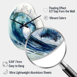 Ocean Wave Movement VI - Asymmetric Metal Wall Clock