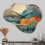 Giant Sun Cloud - Asymmetric Metal Wall Clock