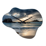 Beautiful Porthcothan Bay I - Asymmetric Metal Wall Clock