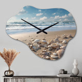 Seaside Seashell Treasures III - Asymmetric Metal Wall Clock