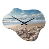 Seaside Seashell Treasures III - Asymmetric Metal Wall Clock