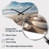 Seaside Seashell Treasures III - Asymmetric Metal Wall Clock
