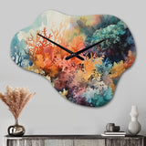 Vibrant Coral Reef I - Asymmetric Metal Wall Clock