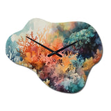Vibrant Coral Reef I - Asymmetric Metal Wall Clock