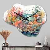 Vibrant Coral Reef II - Asymmetric Metal Wall Clock