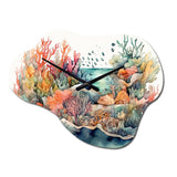 Vibrant Coral Reef II - Asymmetric Metal Wall Clock