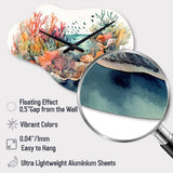 Vibrant Coral Reef II - Asymmetric Metal Wall Clock