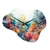 Vibrant Coral Reef III - Asymmetric Metal Wall Clock