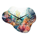 Vibrant Coral Reef III - Asymmetric Metal Wall Clock