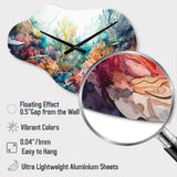 Vibrant Coral Reef III - Asymmetric Metal Wall Clock