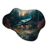 Cabin In The Woods - Asymmetric Metal Wall Clock