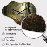 Misty Trail In The Woods I - Asymmetric Metal Wall Clock