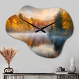 Misty Lake II - Asymmetric Metal Wall Clock