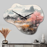 Golden Whispers Of Japon II - Asymmetric Metal Wall Clock