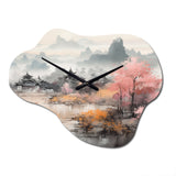 Golden Whispers Of Japon II - Asymmetric Metal Wall Clock