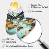 Snow Covered Mountain Peaks I - Asymmetric Metal Wall Clock