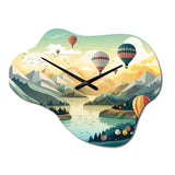 Hot Air Balloon Off Into The Sky I - Asymmetric Metal Wall Clock