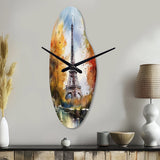 Pastel Eiffel Tower In Paris III - Asymmetric Metal Wall Clock