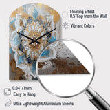 Blue And Gold Mandala I - Asymmetric Metal Wall Clock