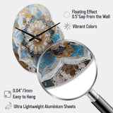 Blue And Gold Mandala I - Asymmetric Metal Wall Clock