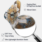 White And Gold Mandala II - Asymmetric Metal Wall Clock