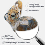 White And Gold Mandala II - Asymmetric Metal Wall Clock