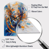 Blue And Orange Space - Asymmetric Metal Wall Clock