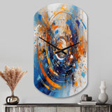 Blue And Orange Space - Asymmetric Metal Wall Clock
