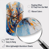Blue And Orange Space - Asymmetric Metal Wall Clock