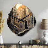 Arabic City V - Asymmetric Metal Wall Clock