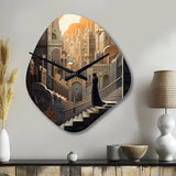 Arabic City V - Asymmetric Metal Wall Clock