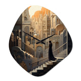 Arabic City V - Asymmetric Metal Wall Clock