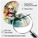 Colorful Lips - Asymmetric Metal Wall Clock