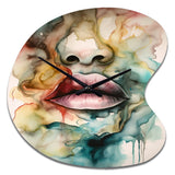 Colorful Lips - Asymmetric Metal Wall Clock