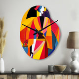 Female Art Deco Portrait I - Asymmetric Metal Wall Clock