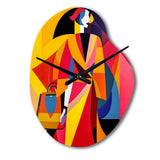 Female Art Deco Portrait I - Asymmetric Metal Wall Clock