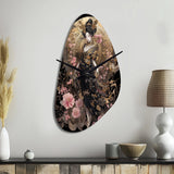 Elegant Japanese Woman III - Asymmetric Metal Wall Clock